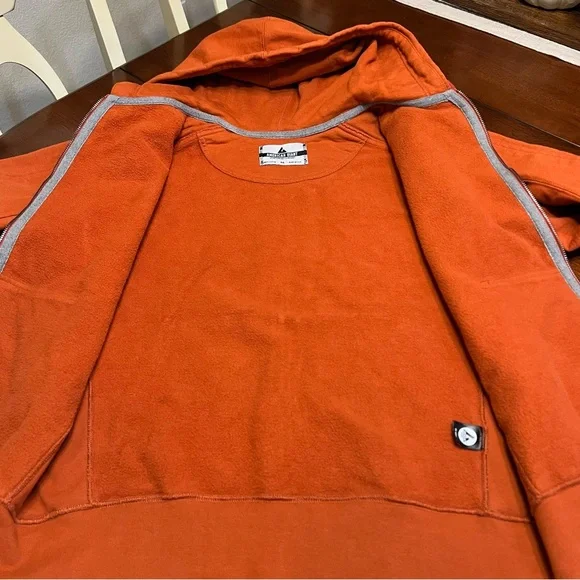 American Giant Classic Mens M Orange full Zip-Up heavy cotton Hoodie sweatshirt - Picture 9 of 14
